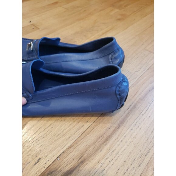 Mercanti Fiorentini Driving Mocs Loafers Blue Leather Horsebit Sz 13 Italy main image 6